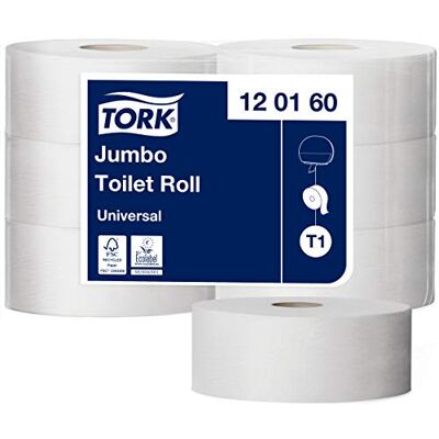 Tork 120160 Papier toilette Jumbo Universal Nature 1 pli lot de 6 rouleaux 6 x 2400 feuilles - Publicité Tork 120160 Papier toilette Jumbo Universal Nature 1 pli lot de 6 rouleaux 6 x 2400 feuilles - Publicité