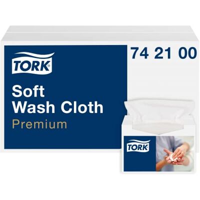 Lingettes de Nettoyage Premium TORK - Soin de la Peau du Patient - Blanc - Publicité Lingettes de Nettoyage Premium TORK - Soin de la Peau du Patient - Blanc - Publicité