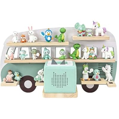 Relaxdays Étagère Toniebox, magnétique, pour Toniebox +25 Tonies, Forme Bus, HxLxP: 32x62x13 cm, Figurines Tonie, Sauge - Publicité Relaxdays Étagère Toniebox, magnétique, pour Toniebox +25 Tonies, Forme Bus, HxLxP: 32x62x13 cm, Figurines Tonie, Sauge - Publicité