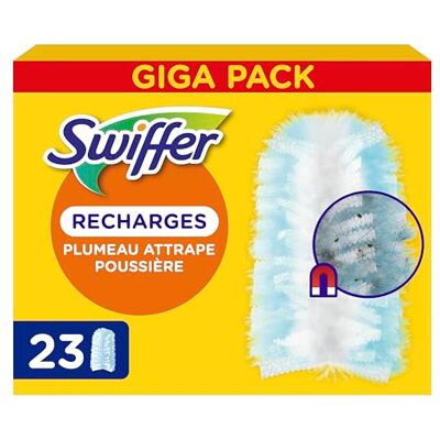Swiffer Duster Plumeau Recharges, 23 Unités, Capture Poussière, Saleté, Poils et Allergènes, même dans Les Coins Difficiles, Rapide et Efficace, Manche Vendu Séparément - Publicité Swiffer Duster Plumeau Recharges, 23 Unités, Capture Poussière, Saleté, Poils et Allergènes, même dans Les Coins Difficiles, Rapide et Efficace, Manche Vendu Séparément - Publicité