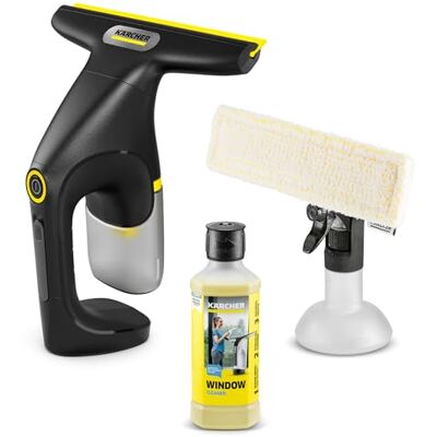 Kärcher Nettoyeur de vitres sans Fil WV 1 Compact Care Extra+ Black, autonomie : 25 Min, réservoir : 100 ML, Poids : 0,5 kg, pulvérisateur avec bonnette en Microfibres, nettoyant pour vitres (500 ML) - Publicité Kärcher Nettoyeur de vitres sans Fil WV 1 Compact Care Extra+ Black, autonomie : 25 Min, réservoir : 100 ML, Poids : 0,5 kg, pulvérisateur avec bonnette en Microfibres, nettoyant pour vitres (500 ML) - Publicité