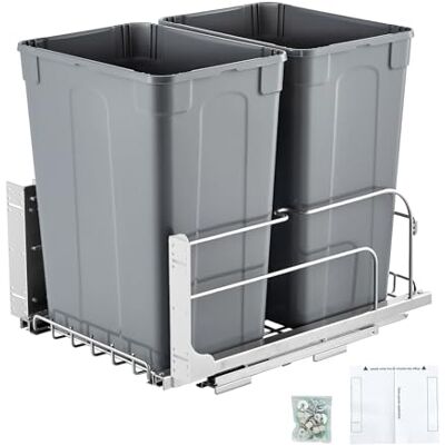 VEVOR Poubelle Coulissante sous Évier et sous Plan 2x32,8 L, Collecteur de Déchets avec Système Coulissant en Métal à Fermeture Douce, Système de Tri Sélectif Placard Meuble Bas, Cuisine, Gris - Publicité VEVOR Poubelle Coulissante sous Évier et sous Plan 2x32,8 L, Collecteur de Déchets avec Système Coulissant en Métal à Fermeture Douce, Système de Tri Sélectif Placard Meuble Bas, Cuisine, Gris - Publicité