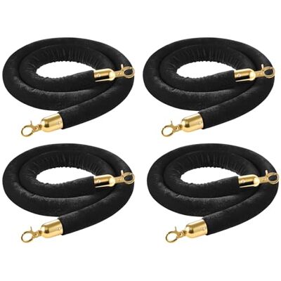 VEVOR Cordon de Délimitation 4PCs de 1,5 m, Corde pour Poteau de Guidage en Velours Noir, pour Contrôle des Foules Files d'Attente Théâtre Fête Mariage Exposition Événement, avec Crochets Dorés - Publicité VEVOR Cordon de Délimitation 4PCs de 1,5 m, Corde pour Poteau de Guidage en Velours Noir, pour Contrôle des Foules Files d'Attente Théâtre Fête Mariage Exposition Événement, avec Crochets Dorés - Publicité