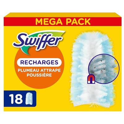 Swiffer Duster Plumeau Recharges, 18 Unités, Capture Poussière, Saleté, Poils et Allergènes, même dans Les Coins Difficiles, Rapide et Efficace, Manche Vendu Séparément - Publicité Swiffer Duster Plumeau Recharges, 18 Unités, Capture Poussière, Saleté, Poils et Allergènes, même dans Les Coins Difficiles, Rapide et Efficace, Manche Vendu Séparément - Publicité