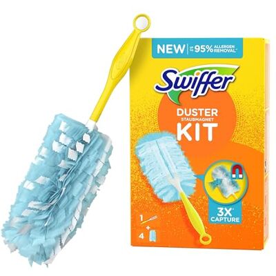 Swiffer Attrape & Retient Kit De Dépoussiérage avec 9 Manche Et 4 Recharges Plumeau Attrape-Poussière (9 x 1 Manche et 9 x 4 Recharges), Attrape Et Retient Jusqu’À 3 Fois Plus De Cheveux Et Poussière - Publicité Swiffer Attrape & Retient Kit De Dépoussiérage avec 9 Manche Et 4 Recharges Plumeau Attrape-Poussière (9 x 1 Manche et 9 x 4 Recharges), Attrape Et Retient Jusqu’À 3 Fois Plus De Cheveux Et Poussière - Publicité