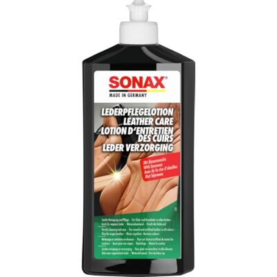 SONAX Soin du cuir (500 ml) Émulsion cuir lisse & synthétique : nettoie, ravive couleurs, assouplit & protège avec cire d’abeille, anti-UV & parfum cuir. Publicité SONAX Soin du cuir (500 ml) Émulsion cuir lisse & synthétique : nettoie, ravive couleurs, assouplit & protège avec cire d’abeille, anti-UV & parfum cuir. Publicité
