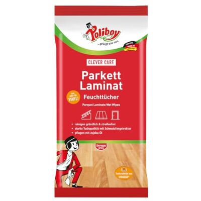 Poliboy - Lingettes humides parquets et stratifiés - 15 pièces - Lot de 4 Blanc naturel - Cleaning Wipes - Publicité Poliboy - Lingettes humides parquets et stratifiés - 15 pièces - Lot de 4 Blanc naturel - Cleaning Wipes - Publicité