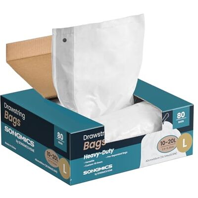SONGMICS Sacs à Ordures Blanc Crème 20L 160 pcs - Sacs avec Cordon - Haute Résistance - Publicité SONGMICS Sacs à Ordures Blanc Crème 20L 160 pcs - Sacs avec Cordon - Haute Résistance - Publicité