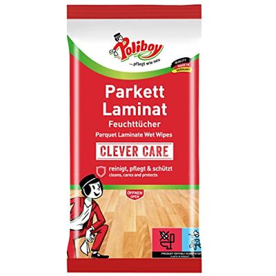Poliboy - Lingettes humides parquets et stratifiés - 15 pièces - Lot de 4 Blanc naturel - Cleaning Wipes - Publicité Poliboy - Lingettes humides parquets et stratifiés - 15 pièces - Lot de 4 Blanc naturel - Cleaning Wipes - Publicité