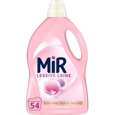 MIR , Lessive Liquide Laine, Main & Machine, Raviveur, Formule Unique 3en1, Douceur, Toucher Cachee, Fibres, Anti Bouloche, Tenue, Pour Laine, Soie, Delicats, 54 Lavages - Publicité MIR , Lessive Liquide Laine, Main & Machine, Raviveur, Formule Unique 3en1, Douceur, Toucher Cachee, Fibres, Anti Bouloche, Tenue, Pour Laine, Soie, Delicats, 54 Lavages - Publicité