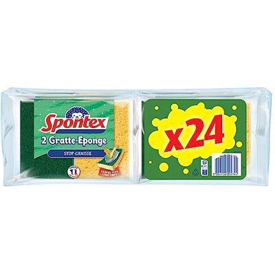 Pack d'Éponges Vertes Stop-Graisse Spontex - Nettoyage - Publicité Pack d'Éponges Vertes Stop-Graisse Spontex - Nettoyage - Publicité