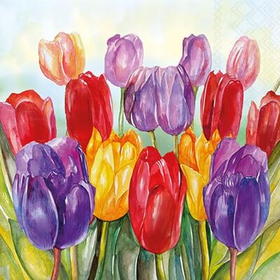 Ambiente Lot de 20 serviettes en papier avec motif : champ de tulipes peintes Idéales pour le découpage et la technique des serviettes 33 x 33 cm - Publicité Ambiente Lot de 20 serviettes en papier avec motif : champ de tulipes peintes Idéales pour le découpage et la technique des serviettes 33 x 33 cm - Publicité