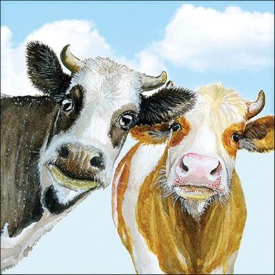 Ambiente Lot de 20 serviettes en papier avec motif animaux Vaches curieuses Idéales également pour le découpage et la technique des serviettes 33 x 33 cm - Publicité Ambiente Lot de 20 serviettes en papier avec motif animaux Vaches curieuses Idéales également pour le découpage et la technique des serviettes 33 x 33 cm - Publicité