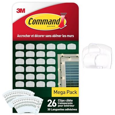 COMMAND - Clips transparents pour extérieur - 26 Clips 30 Bandes - Publicité COMMAND - Clips transparents pour extérieur - 26 Clips 30 Bandes - Publicité