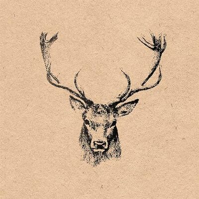 Ambiente Lot de 20 serviettes en papier avec motif tête de cerf noir Convient également pour le découpage et la technique des serviettes 33 x 33 cm - Publicité Ambiente Lot de 20 serviettes en papier avec motif tête de cerf noir Convient également pour le découpage et la technique des serviettes 33 x 33 cm - Publicité