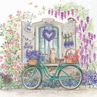 Ambiente Tovagliolo 33x33 Carta Decorato Bike With Basket - Publicité Ambiente Tovagliolo 33x33 Carta Decorato Bike With Basket - Publicité