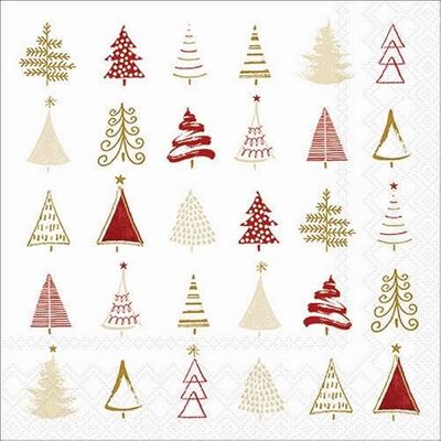 Ambiente Lot de 20 serviettes d'hiver modernes en forme d'arbre rouge et doré Idéales comme décoration de table Serviettes en papier avec motif Convient également pour le découpage et la technique des - Publicité Ambiente Lot de 20 serviettes d'hiver modernes en forme d'arbre rouge et doré Idéales comme décoration de table Serviettes en papier avec motif Convient également pour le découpage et la technique des - Publicité
