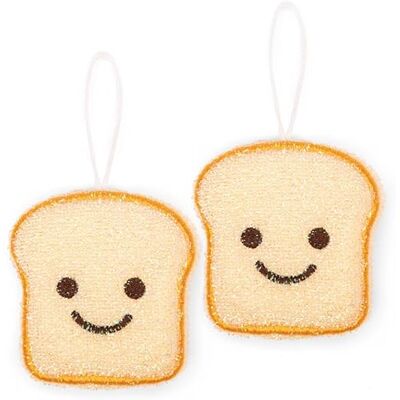 Kikkerland 2 éponges grattantes Toast Smiley - Publicité Kikkerland 2 éponges grattantes Toast Smiley - Publicité