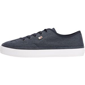 Tommy Hilfiger Baskets Vulcanisées Femme Washed Canvas Basses, Bleu (Space Blue), 40 - Publicité Tommy Hilfiger Baskets Vulcanisées Femme Washed Canvas Basses, Bleu (Space Blue), 40 - Publicité