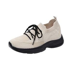 Allence 2023 Mode Marche Sport Chaussures pour Femmes Chaussures de Chaussures Plates Respirantes à Basket Confortable Sneakers de Sport tricotées à Fond Souple, en Maille Basket Femme Chaussure de Course - Publicité