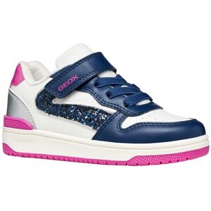 Geox J WASHIBA Girl A Baskets Blanches/DK Royal 35 EU - Publicité Geox J WASHIBA Girl A Baskets Blanches/DK Royal 35 EU - Publicité