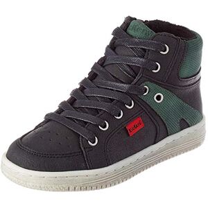 Kickers Lowell, Sneakers Hautes Garçon, Noir Vert, 28 - Publicité Kickers Lowell, Sneakers Hautes Garçon, Noir Vert, 28 - Publicité