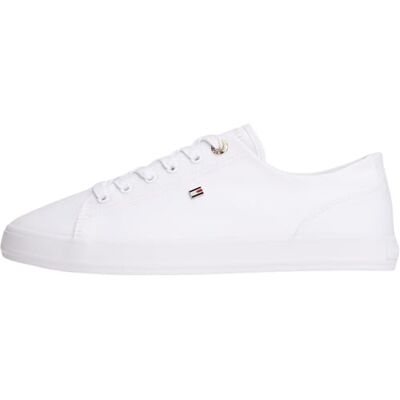 Tommy Hilfiger Th Foxing FW0FW09170 Baskets Basses en Toile pour Femme, Blanc (Blanc), Pointure 39 - Publicité Tommy Hilfiger Th Foxing FW0FW09170 Baskets Basses en Toile pour Femme, Blanc (Blanc), Pointure 39 - Publicité