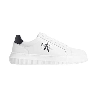 Calvin Klein Baskets Cupsole Homme Chunky en Cuir, Blanc (Bright White/Black), 45 - Publicité Calvin Klein Baskets Cupsole Homme Chunky en Cuir, Blanc (Bright White/Black), 45 - Publicité