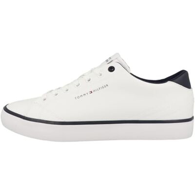 Tommy Hilfiger Baskets Homme Chaussures, Blanc (White), 44 - Publicité Tommy Hilfiger Baskets Homme Chaussures, Blanc (White), 44 - Publicité