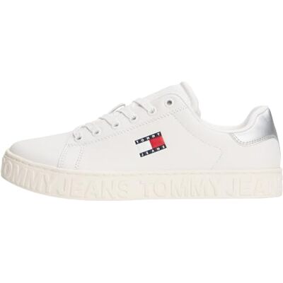 Tommy Jeans Baskets Compensées Femme Logo Basses, Multicolore (Ecru/Silver), 41 - Publicité Tommy Jeans Baskets Compensées Femme Logo Basses, Multicolore (Ecru/Silver), 41 - Publicité