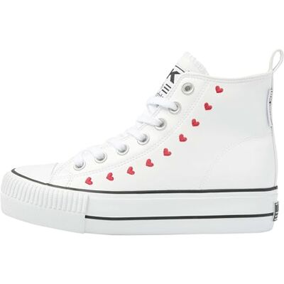 BK British Knights British Knights Baskets montantes KAYA MID pour femme, Cœurs blancs et rouges, 40 EU - Publicité BK British Knights British Knights Baskets montantes KAYA MID pour femme, Cœurs blancs et rouges, 40 EU - Publicité