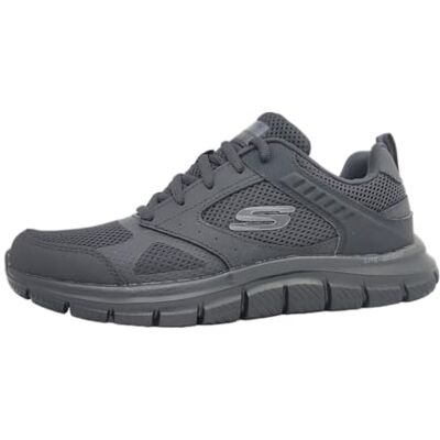 Skechers Homme Track Syntac Chaussures>homme>baskets-mode, Black Leather Mesh Black Trim, 40 EU - Publicité Skechers Homme Track Syntac Chaussures>homme>baskets-mode, Black Leather Mesh Black Trim, 40 EU - Publicité