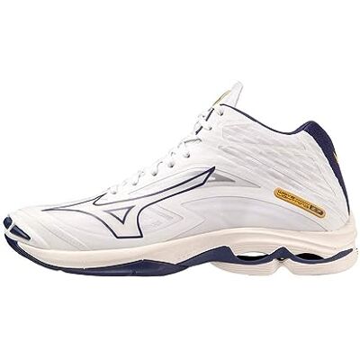 Mizuno Wave Lightning Z7MID Chaussures de Volleyball Unisexes pour Adultes, White/BlueRibbon/MP Gold, 42,5 EU, White Blueribbon MP Gold, 42.5 EU - Publicité Mizuno Wave Lightning Z7MID Chaussures de Volleyball Unisexes pour Adultes, White/BlueRibbon/MP Gold, 42,5 EU, White Blueribbon MP Gold, 42.5 EU - Publicité