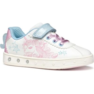 Geox J Skylin Girl A, Basket Fille, White/Pink, - Publicité Geox J Skylin Girl A, Basket Fille, White/Pink, - Publicité