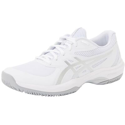 Asics Game FF Blanc / Argent - Chaussures de tennis - Publicité Asics Game FF Blanc / Argent - Chaussures de tennis - Publicité