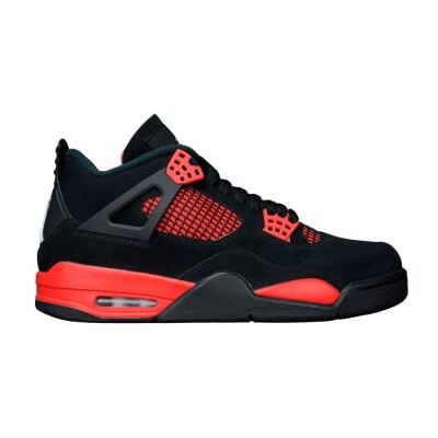 Nike CT8527 016 Jordan 4 Retro Red Thunder Baskets Noir et rouge/Multicolore, Noir/blanc/rouge., 45 EU - Publicité Nike CT8527 016 Jordan 4 Retro Red Thunder Baskets Noir et rouge/Multicolore, Noir/blanc/rouge., 45 EU - Publicité