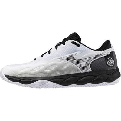 Mizuno Chaussures de tennis Wave Enforce Court AC pour homme, blanc/noir, 43 EU - Publicité Mizuno Chaussures de tennis Wave Enforce Court AC pour homme, blanc/noir, 43 EU - Publicité