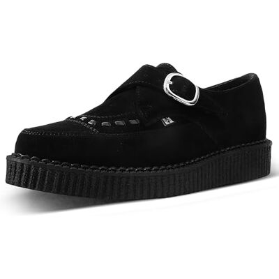 T.U.K. Pointed Creeper Monk Buckle Chaussures pour Hommes et Femmes Couleur Daim Noir Taille EU37 - Publicité T.U.K. Pointed Creeper Monk Buckle Chaussures pour Hommes et Femmes Couleur Daim Noir Taille EU37 - Publicité