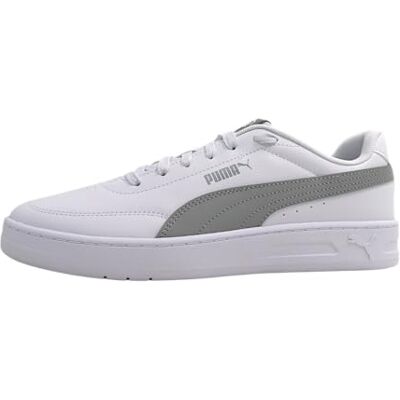 Baskets Court Classic Clean Unisexes, Puma Blanc Gris Echo, 37.5 EU - Publicité Baskets Court Classic Clean Unisexes, Puma Blanc Gris Echo, 37.5 EU - Publicité