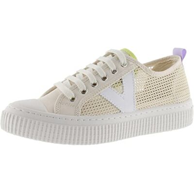 Victoria Tennis Anglaise 1915 Re-Edition Maille & Logo en Contraste & Bout Renforcé 1176102 pour Femme Crudo 38 - Publicité Victoria Tennis Anglaise 1915 Re-Edition Maille & Logo en Contraste & Bout Renforcé 1176102 pour Femme Crudo 38 - Publicité