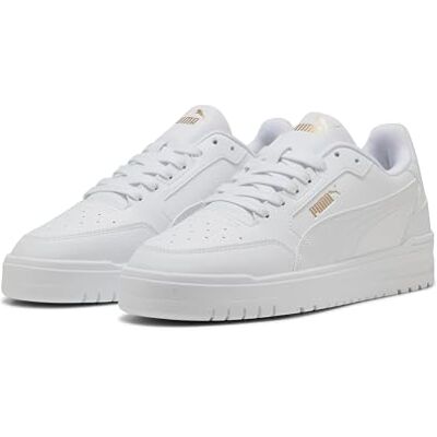 Baskets Shuffle Downtown Unisexes, Puma White PUMA White PUMA Gold, 37.5 EU - Publicité Baskets Shuffle Downtown Unisexes, Puma White PUMA White PUMA Gold, 37.5 EU - Publicité