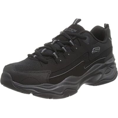 Skechers Herren D'lites 4.0 Sneaker, Black Leather Pu Mesh Black Trim, 44 EU - Publicité Skechers Herren D'lites 4.0 Sneaker, Black Leather Pu Mesh Black Trim, 44 EU - Publicité