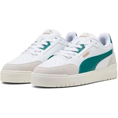 Baskets Unisexes Shuffle Downtown OG, Puma Blanc Vert Sauvage Gris Vapeur, 42 EU - Publicité Baskets Unisexes Shuffle Downtown OG, Puma Blanc Vert Sauvage Gris Vapeur, 42 EU - Publicité