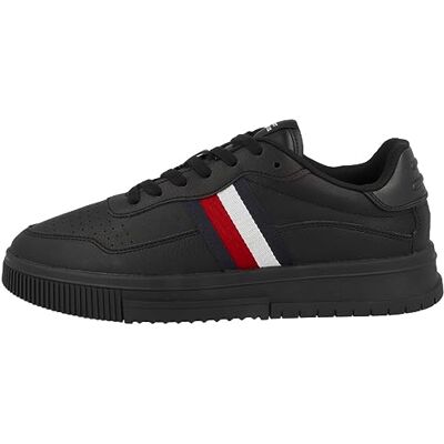 Tommy Hilfiger Homme Baskets Cuvette Supercup Leather Stripes Chaussures, Noir (Triple Black), 44 EU - Publicité Tommy Hilfiger Homme Baskets Cuvette Supercup Leather Stripes Chaussures, Noir (Triple Black), 44 EU - Publicité