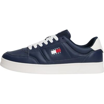 Tommy Jeans Baskets Cuvette Homme The Greenwich New en Cuir, Bleu (Dark Night Navy), 46 - Publicité Tommy Jeans Baskets Cuvette Homme The Greenwich New en Cuir, Bleu (Dark Night Navy), 46 - Publicité