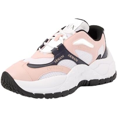 Armani Exchange Baskets Vedder Chunky Sole, pour Femme, avec Logo, Rose D Blue OP White, 37.5 EU - Publicité Armani Exchange Baskets Vedder Chunky Sole, pour Femme, avec Logo, Rose D Blue OP White, 37.5 EU - Publicité