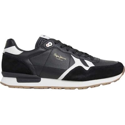 Pepe Jeans Brit Supra Chaussures en Cuir Noir - Publicité Pepe Jeans Brit Supra Chaussures en Cuir Noir - Publicité