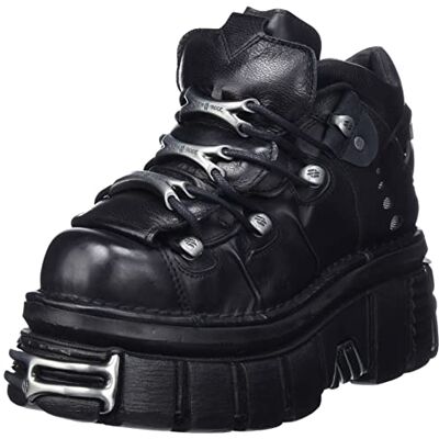New Rock Chaussures 106 Hommes Noir avec plateforme et décorations Metallic Urban Black Shoes M.106-S112-38 - Publicité New Rock Chaussures 106 Hommes Noir avec plateforme et décorations Metallic Urban Black Shoes M.106-S112-38 - Publicité