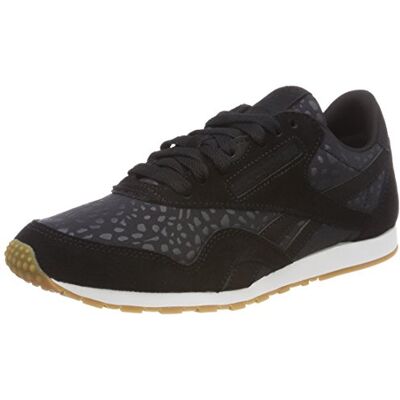 Reebok Classic Nylon Slim Text Lux, Sneakers Basses Femme, Noir (Black/White/Gum), 38 EU - Publicité Reebok Classic Nylon Slim Text Lux, Sneakers Basses Femme, Noir (Black/White/Gum), 38 EU - Publicité