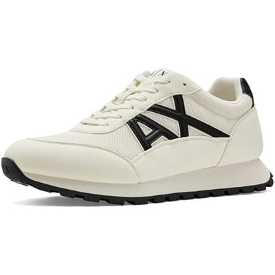 Armani Exchange Baskets Drop pour Homme, Blanc cassé + Noir, Taille 44 UE - Publicité Armani Exchange Baskets Drop pour Homme, Blanc cassé + Noir, Taille 44 UE - Publicité